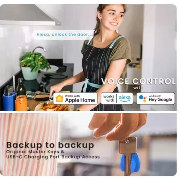 Lockly Pro Zeno Series Deadbolt WiFi Smart Lock Home Key Fingerprint Siri/Alexa - Picture 11 of 14